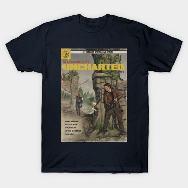 Uncharted - Pulp Novel cover fan art T-Shirt by MarkScicluna